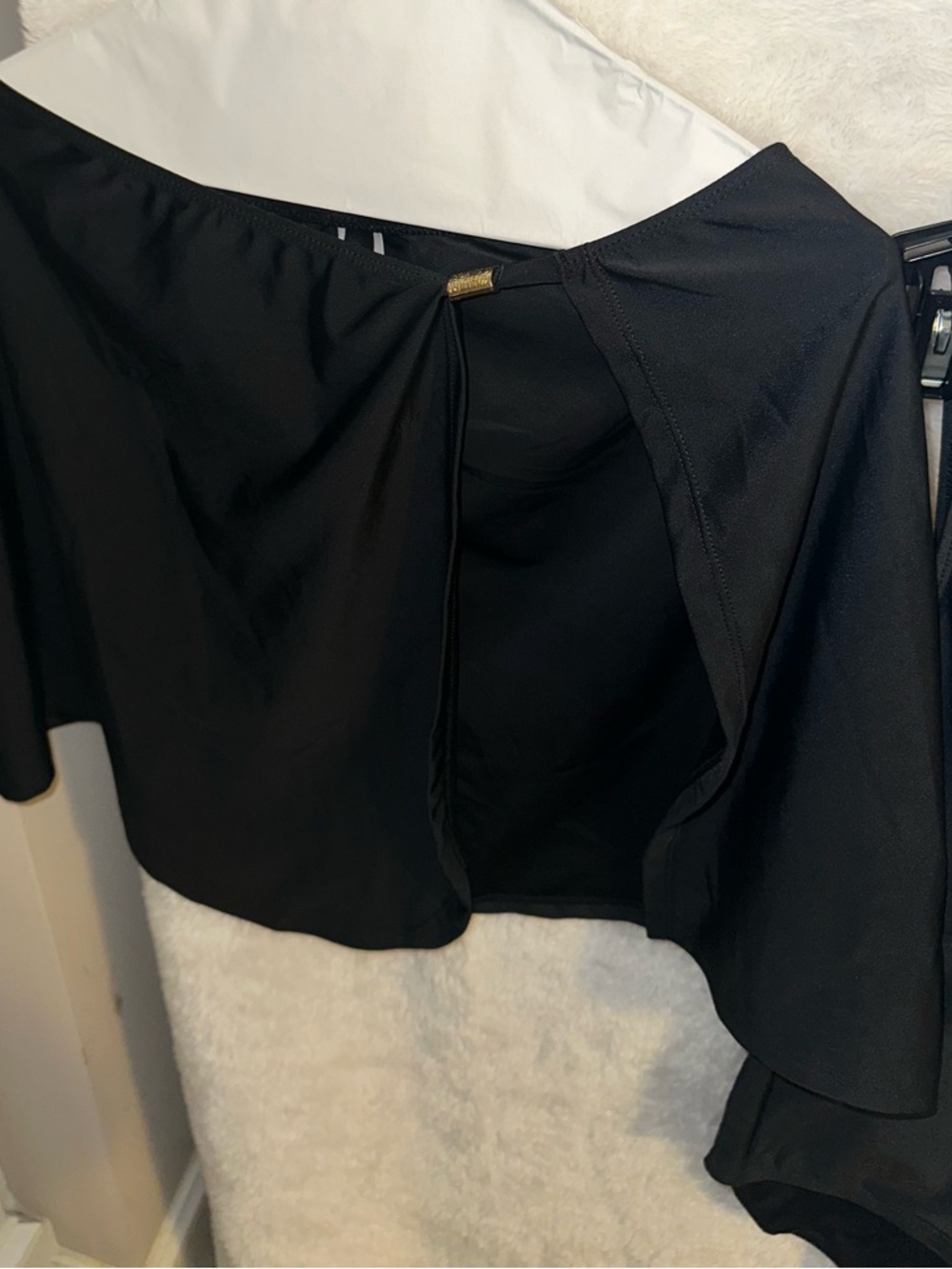 Tahari Black One-Piece Swimsuit with Matching Cover Up Skirt - Picture 5 of 5